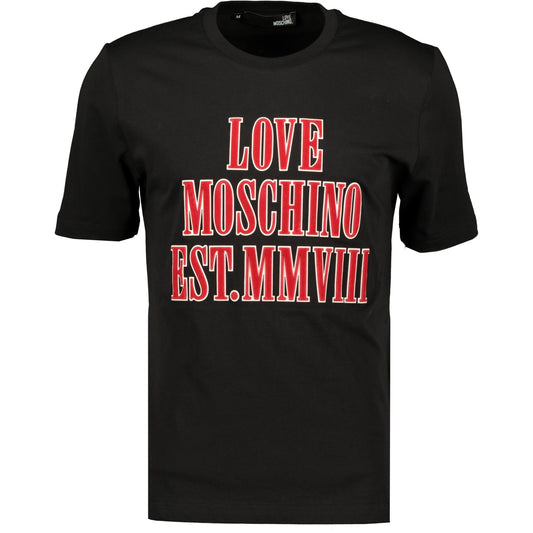 Love Moschino Black MMVIII T-Shirt - LinkFashionco