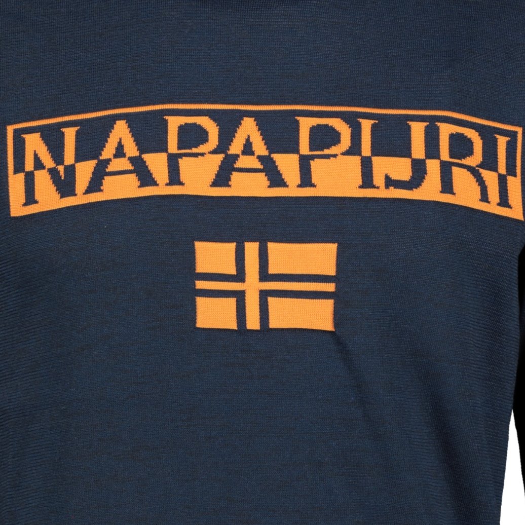 Napapijri Durras Crewneck Jumper Navy & Orange - LinkFashionco