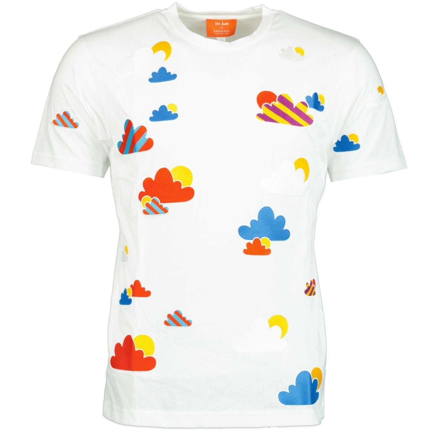 Sunspell X John Booth Cloud T-Shirt White Red & Blue - LinkFashionco