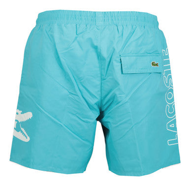 Lacoste Big Croc Logo Swim Shorts Light Blue