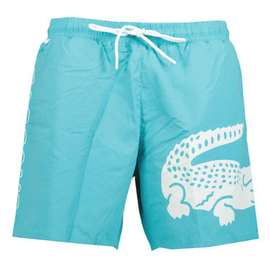 Lacoste Big Croc Logo Swim Shorts Light Blue