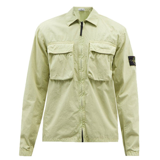 Stone Island Brushed Cotton 2 Pocket Shirt Jacket Mint Green