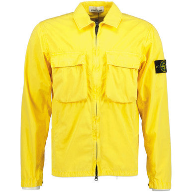 Stone Island Brushed Cotton 2 Pocket Shirt Jacket Yellow