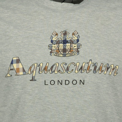 Aquascutum Check Logo T-Shirt Grey - LinkFashionco