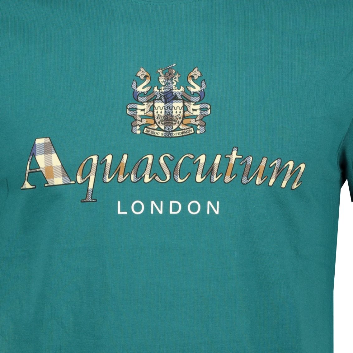 Aquascutum Check Logo T-Shirt Teal - LinkFashionco