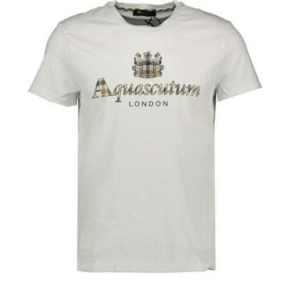 Aquascutum Check Logo T-Shirt White - LinkFashionco