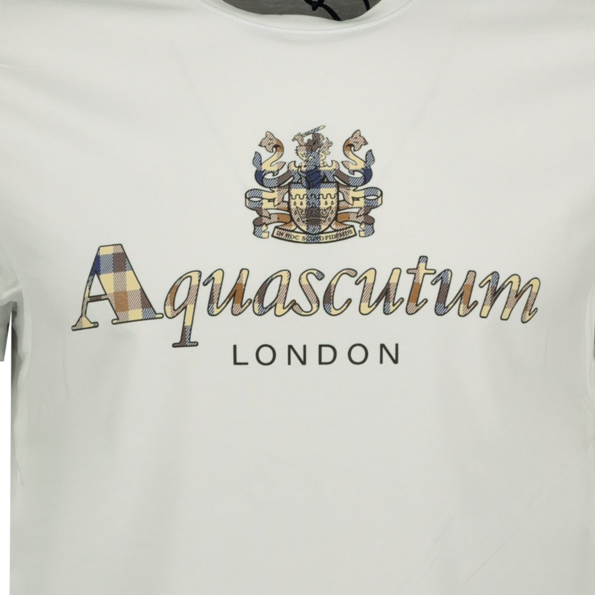 Aquascutum Check Logo T-Shirt White - LinkFashionco