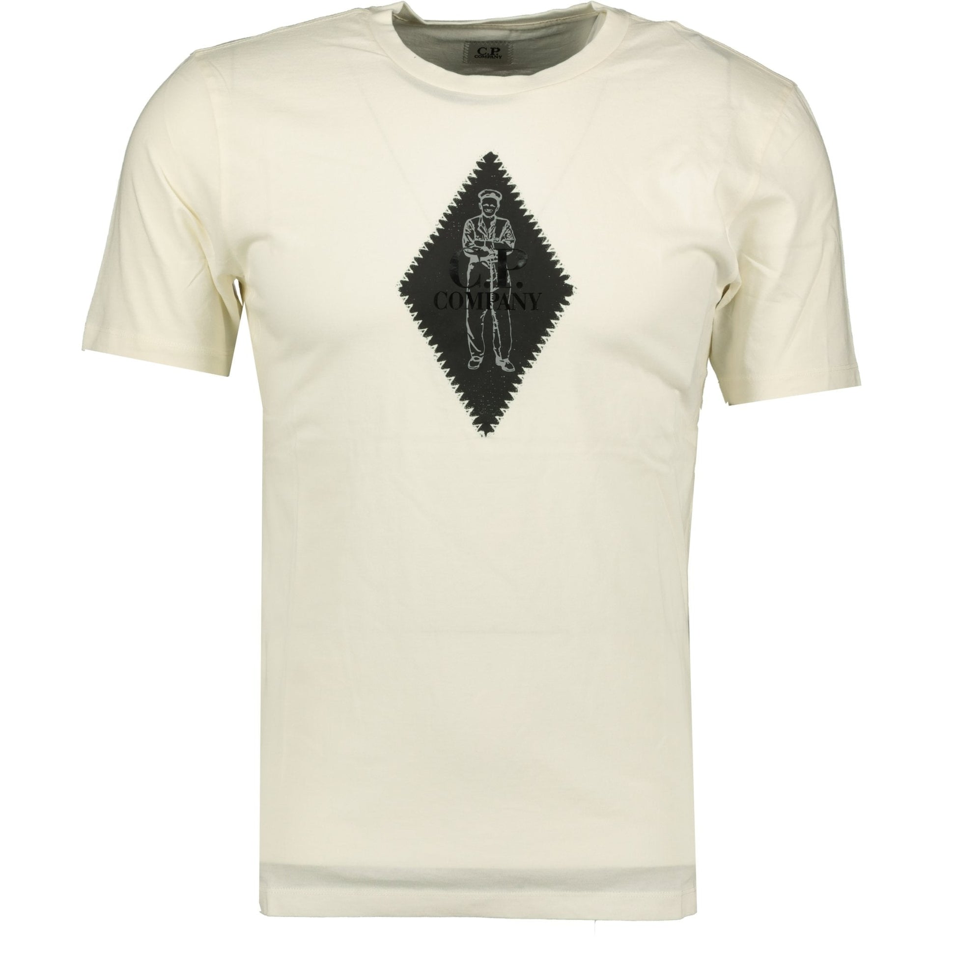 CP Company Diamond White Chest Logo T-Shirt - LinkFashionco