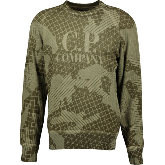 CP Company Olive Lasered Cotton Sweatshirt - LinkFashionco