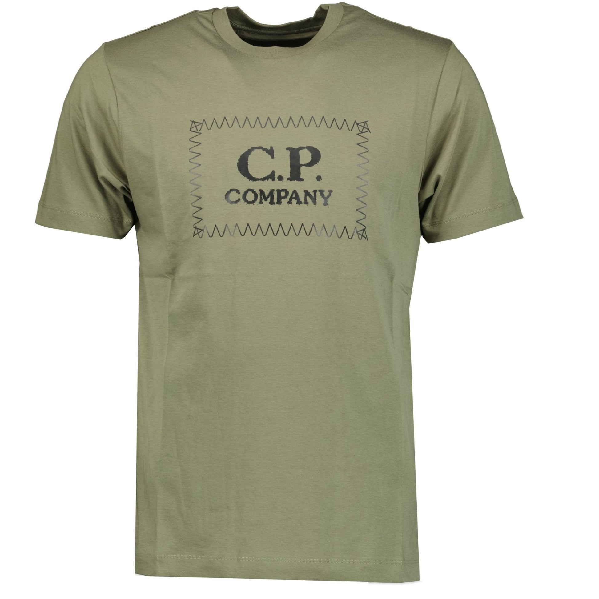 CP Company Stitch Print T-Shirt Khaki - LinkFashionco