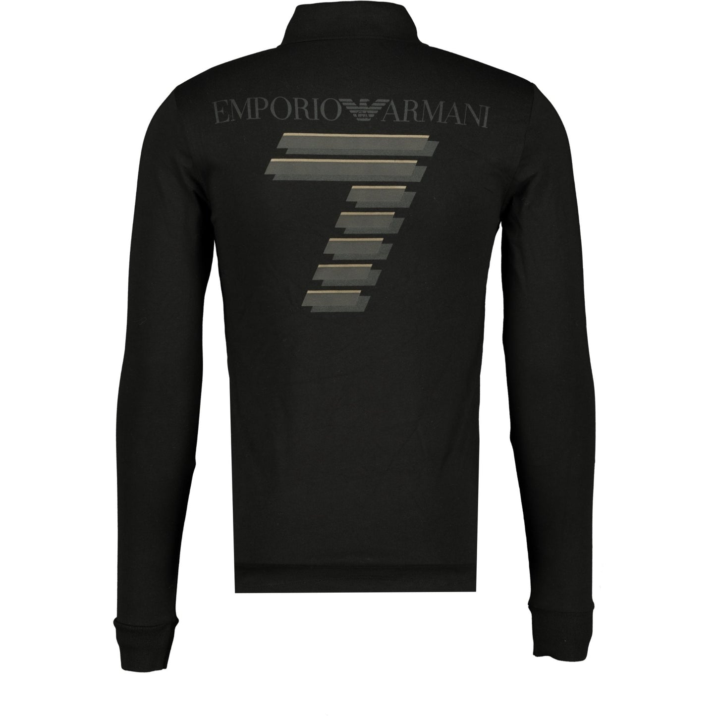 Emporio Armani Black Long Sleeve Cotton Polo Tshirt - LinkFashionco