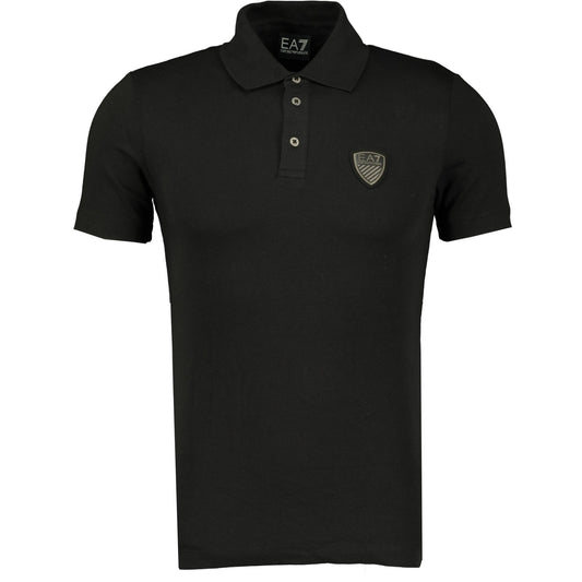 Emporio Armani Black Short Sleeve Cotton Polo Tshirt - LinkFashionco