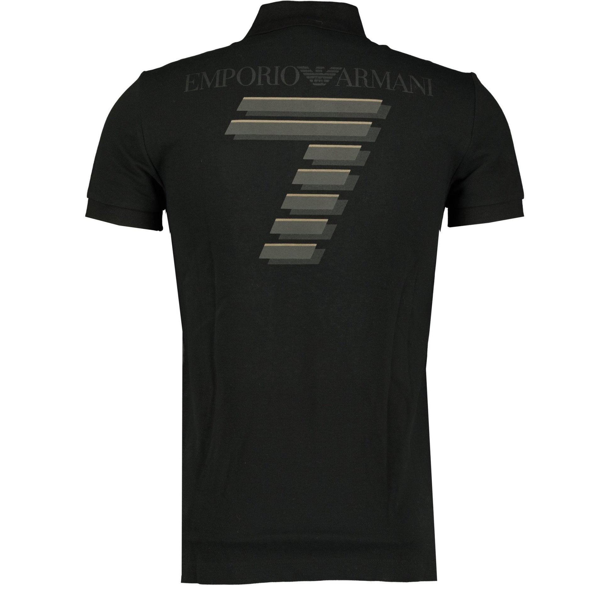 Emporio Armani Black Short Sleeve Pique Polo Tshirt - LinkFashionco