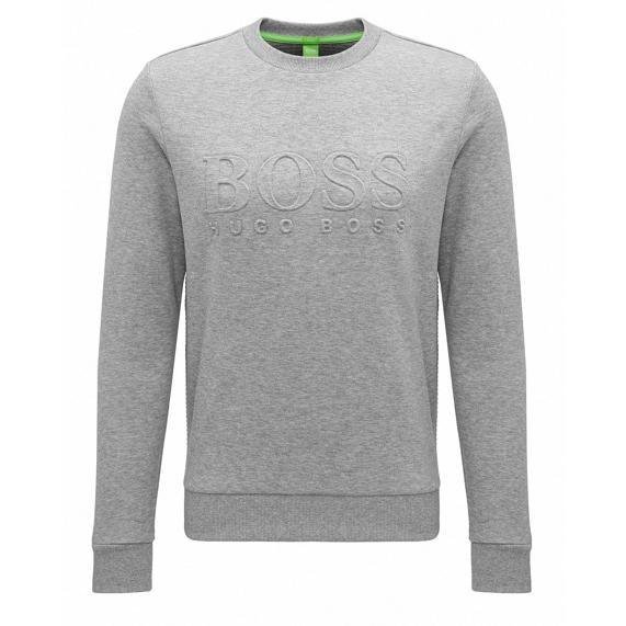 Hugo Boss Grey Embossed Logo Sweatshirt - LinkFashionco
