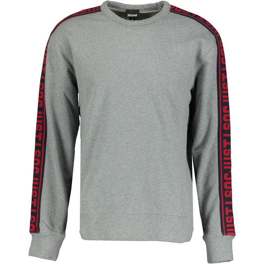 Just Cavalli Grey Tape Logo Jumper - LinkFashionco