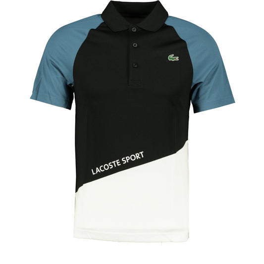 Lacoste Sport Chest Logo Black & Navy Polo - LinkFashionco