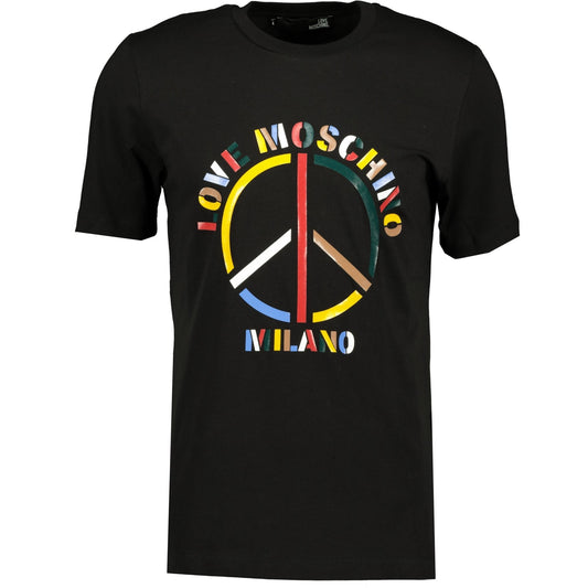 Love Moschino Black Peace Logo T-Shirt - LinkFashionco