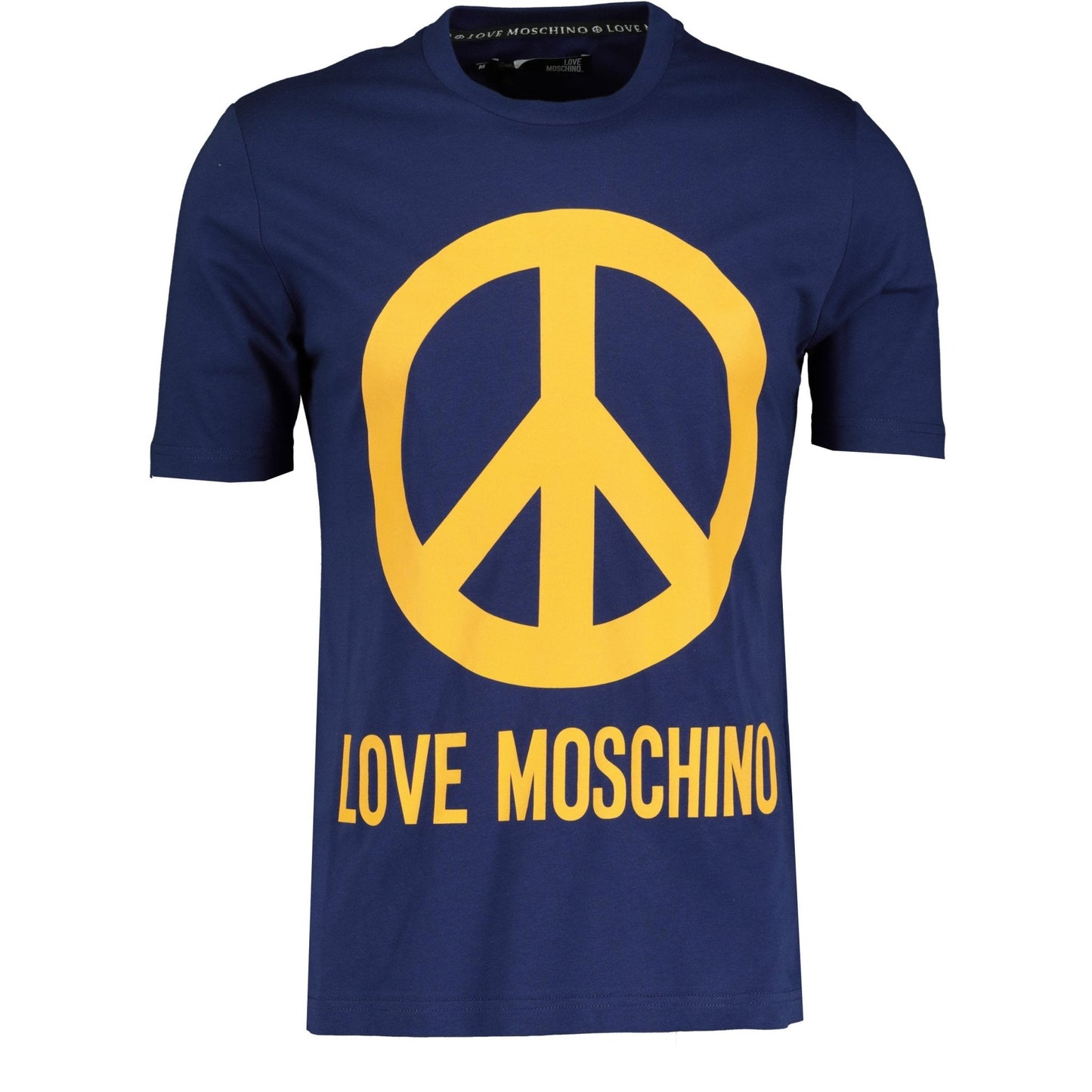 Love Moschino Blue & Yellow Peace Logo T-Shirt - LinkFashionco