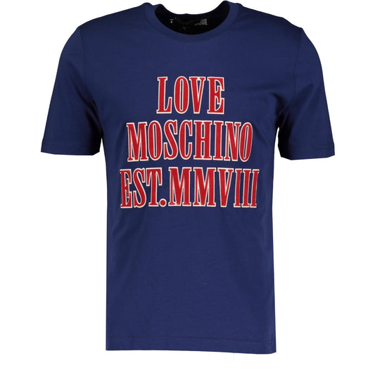 Love Moschino Navy MMVIII T-Shirt - LinkFashionco
