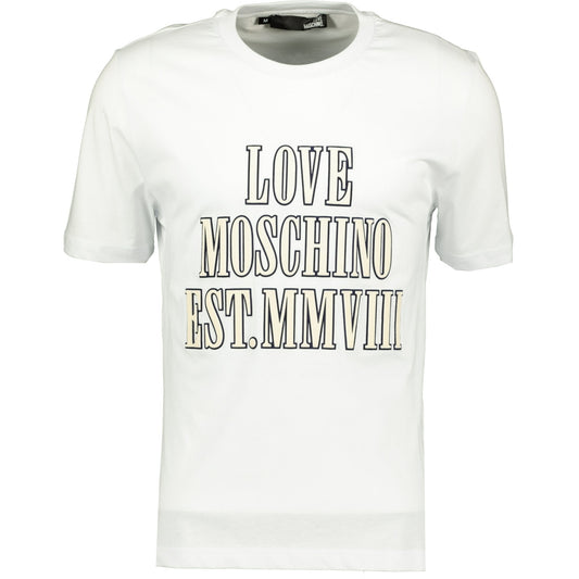 Love Moschino White MMVIII T-Shirt - LinkFashionco