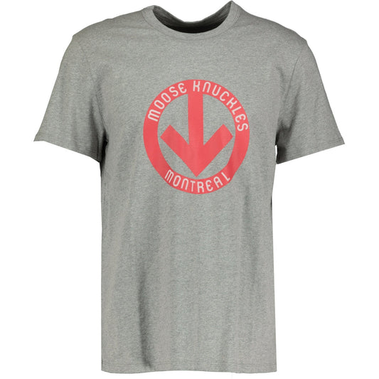 Moose Knuckle Grey Down Logo T-Shirt - LinkFashionco
