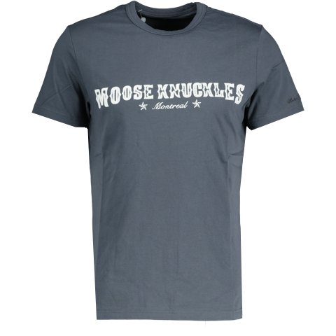 Moose Knuckles Chest Logo T Shirt Dark Blue - LinkFashionco