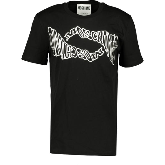 Moschino Couture! T-Shirt Double Print Logo Black - LinkFashionco