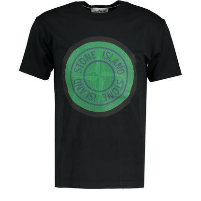 Stone Island Compass Printed Logo T-Shirt Black & Green - LinkFashionco