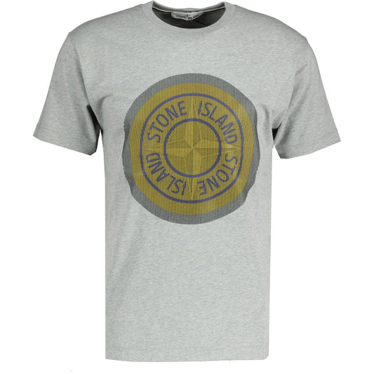 Stone Island Compass Printed Logo T-Shirt Grey & Yellow - LinkFashionco