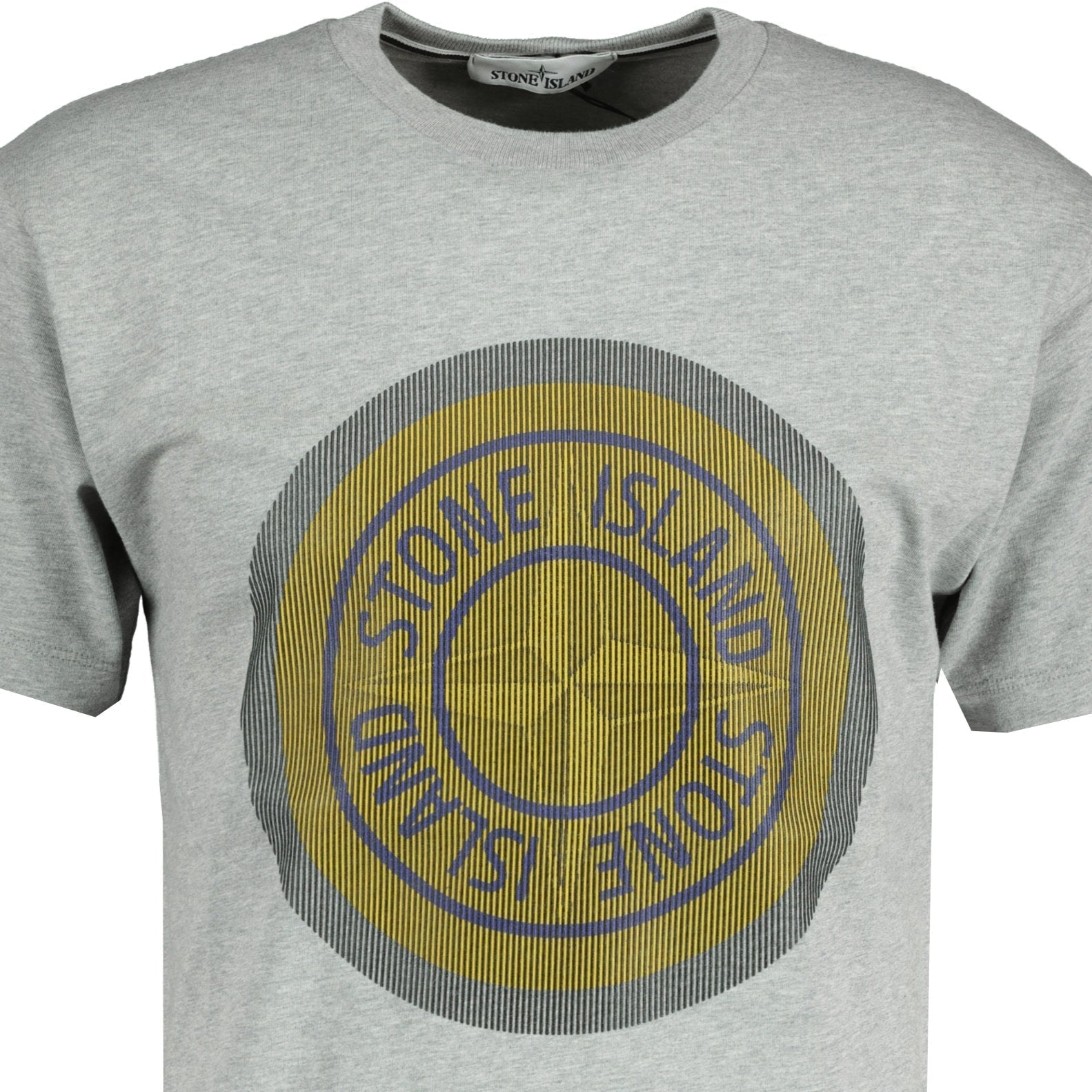 Stone Island Compass Printed Logo T-Shirt Grey & Yellow - LinkFashionco