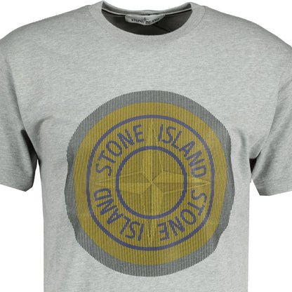 Stone Island Compass Printed Logo T-Shirt Grey & Yellow - LinkFashionco