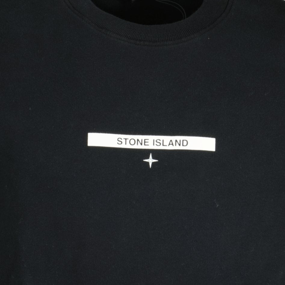 Stone Island Cotton Chest Logo Jumper Black - LinkFashionco