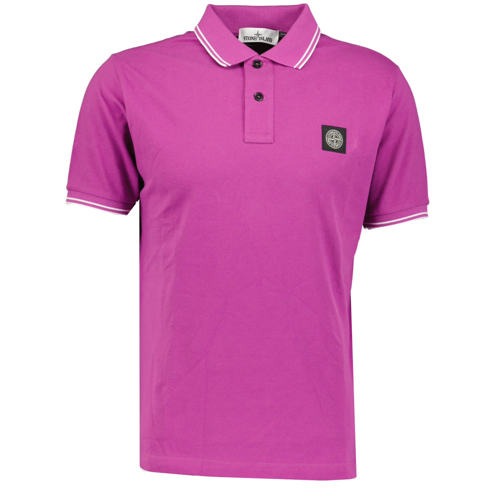 Stone Island Cotton Logo Polo T-Shirt Grape - LinkFashionco
