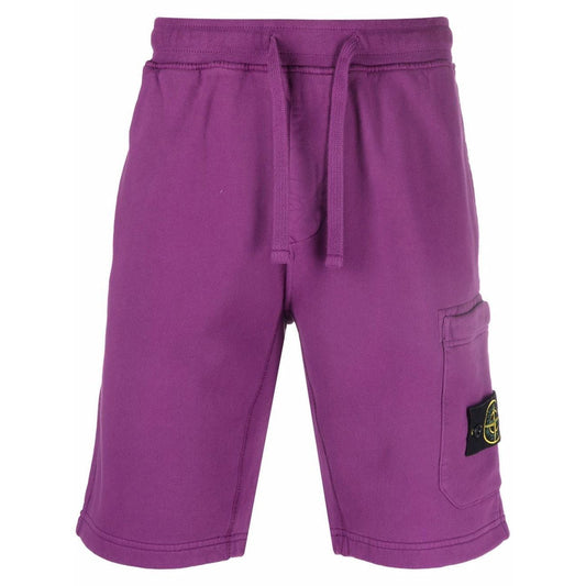 Stone Island Cotton Sweat Cotton Shorts Grape - LinkFashionco