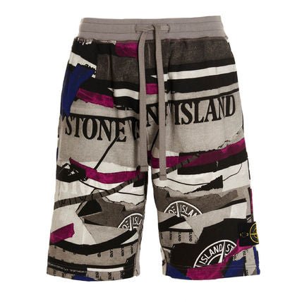 Stone Island Cotton Sweat Shorts Multicolour - LinkFashionco